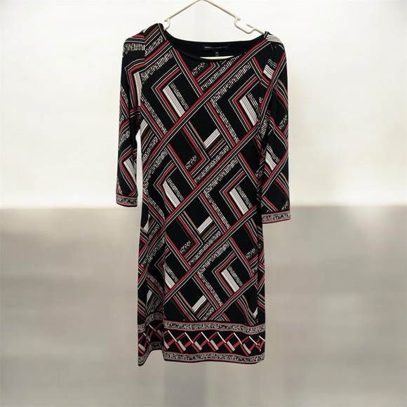 White House Black Market Dresses & Skirts - White House Black Market Black and Red Geometric Dress